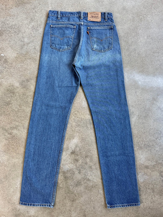 Vintage 1970s Levi's Orange Tab 505 Regular Fit Medium Wash Jeans | 32x34