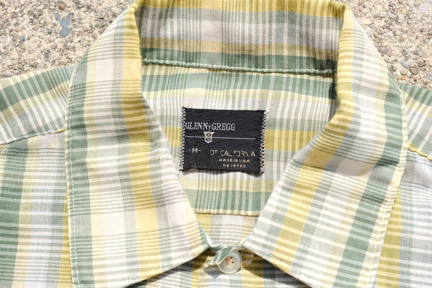 Vintage Glenn and Greg Green/Yellow Plaid Short Sleeve Shirt