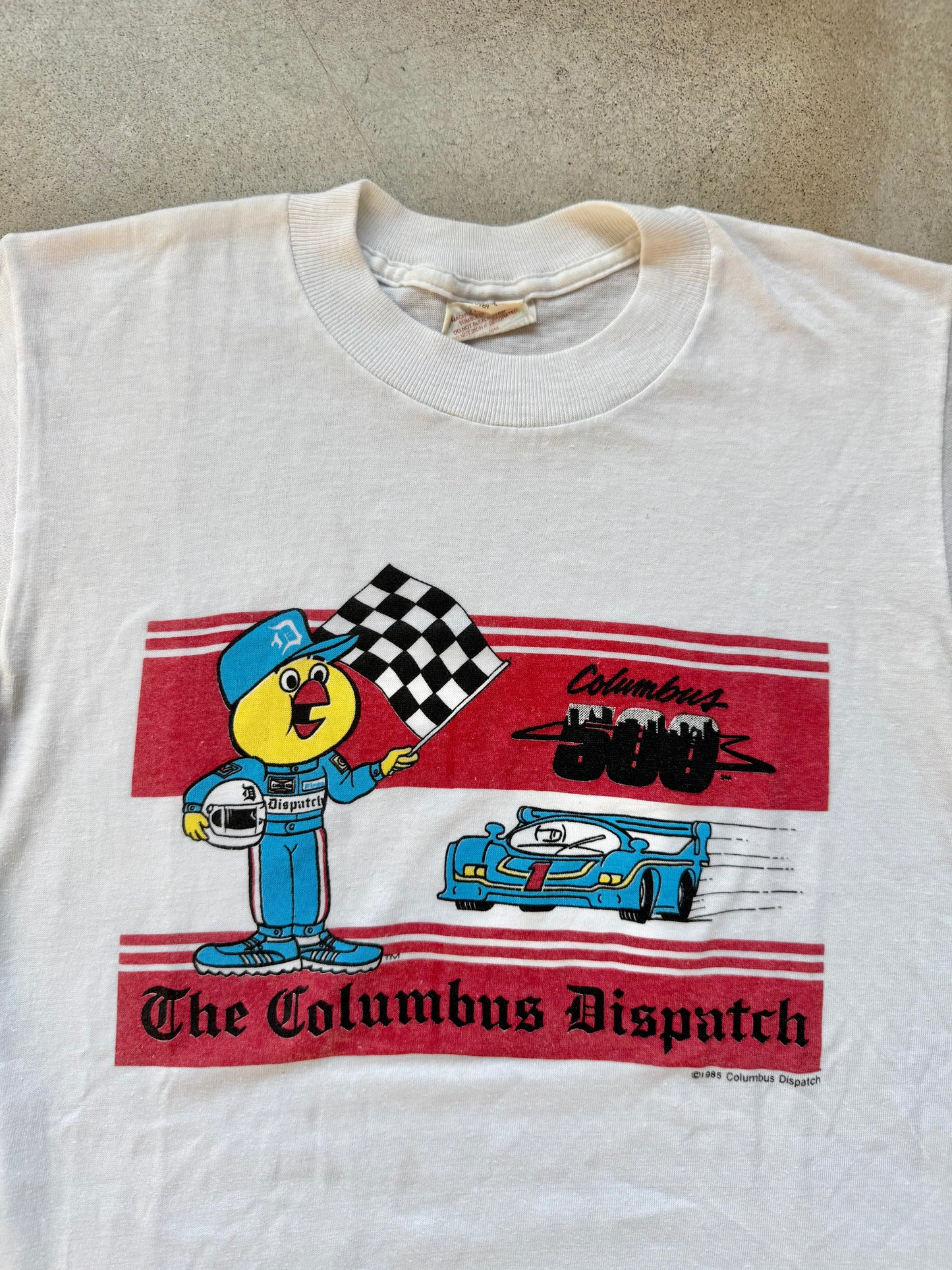 Vintage 1985 Columbus Dispatch “Columbus 500” Racing Graphic Tee | Medium