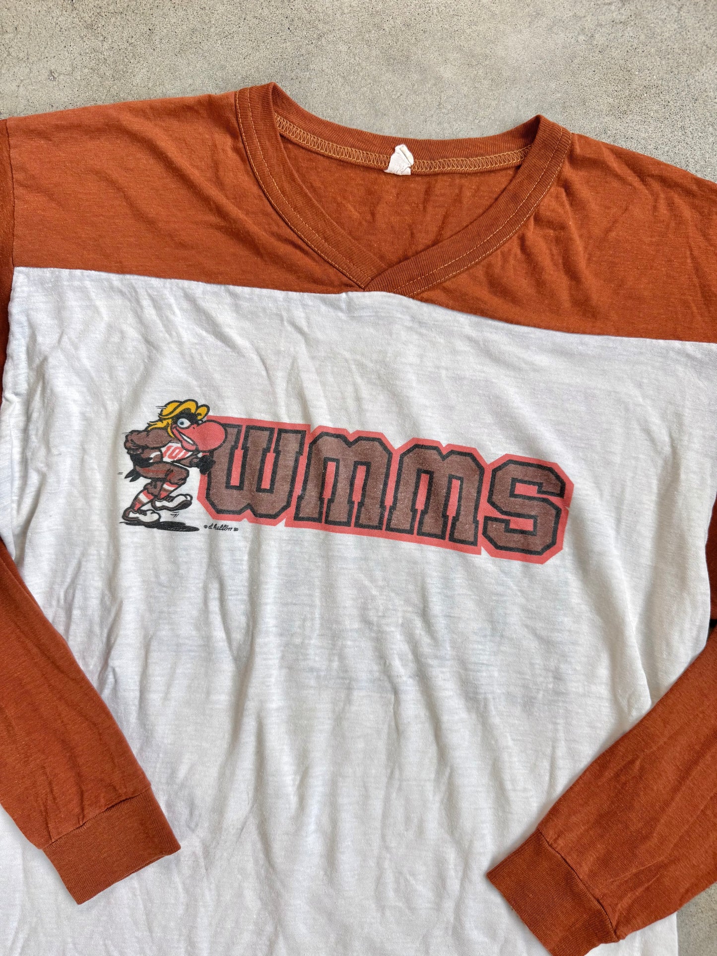Vintage 1980s WMMS 101FM “The Buzzard” Cleveland Browns Long Sleeve Tee | Large