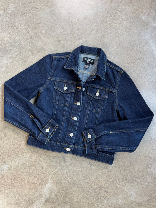 Vintage 1990s Polo Jeans Co. Dark Wash Denim Jacket | Medium