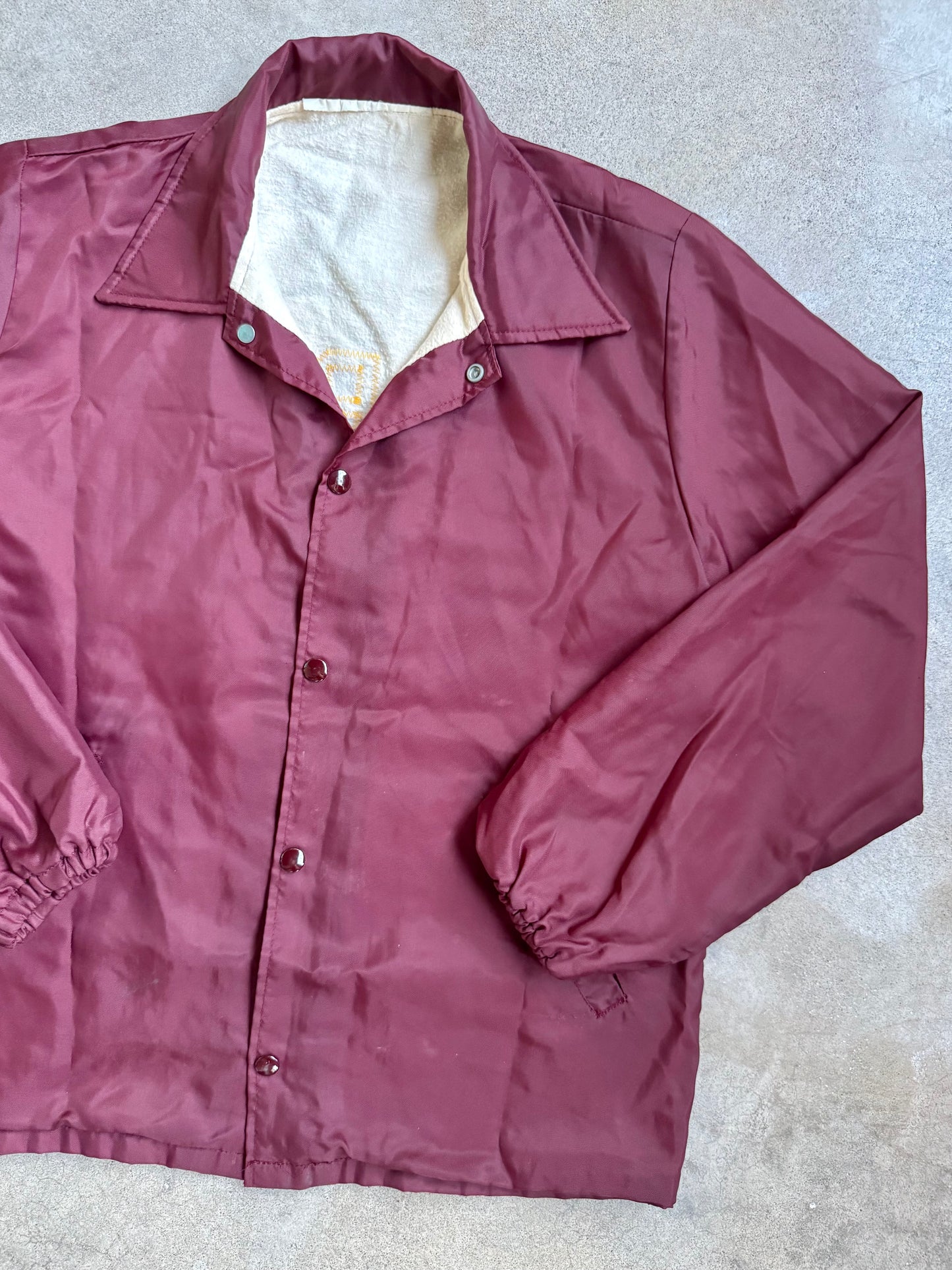 Vintage 1980s Burgundy Express Soccer Patch Windbreaker Jacket | Medium