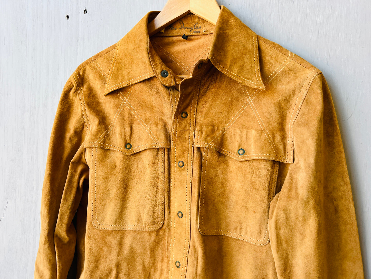 Vintage 1970’s MacDouglas Paris Suede Leather Button Down Shirt