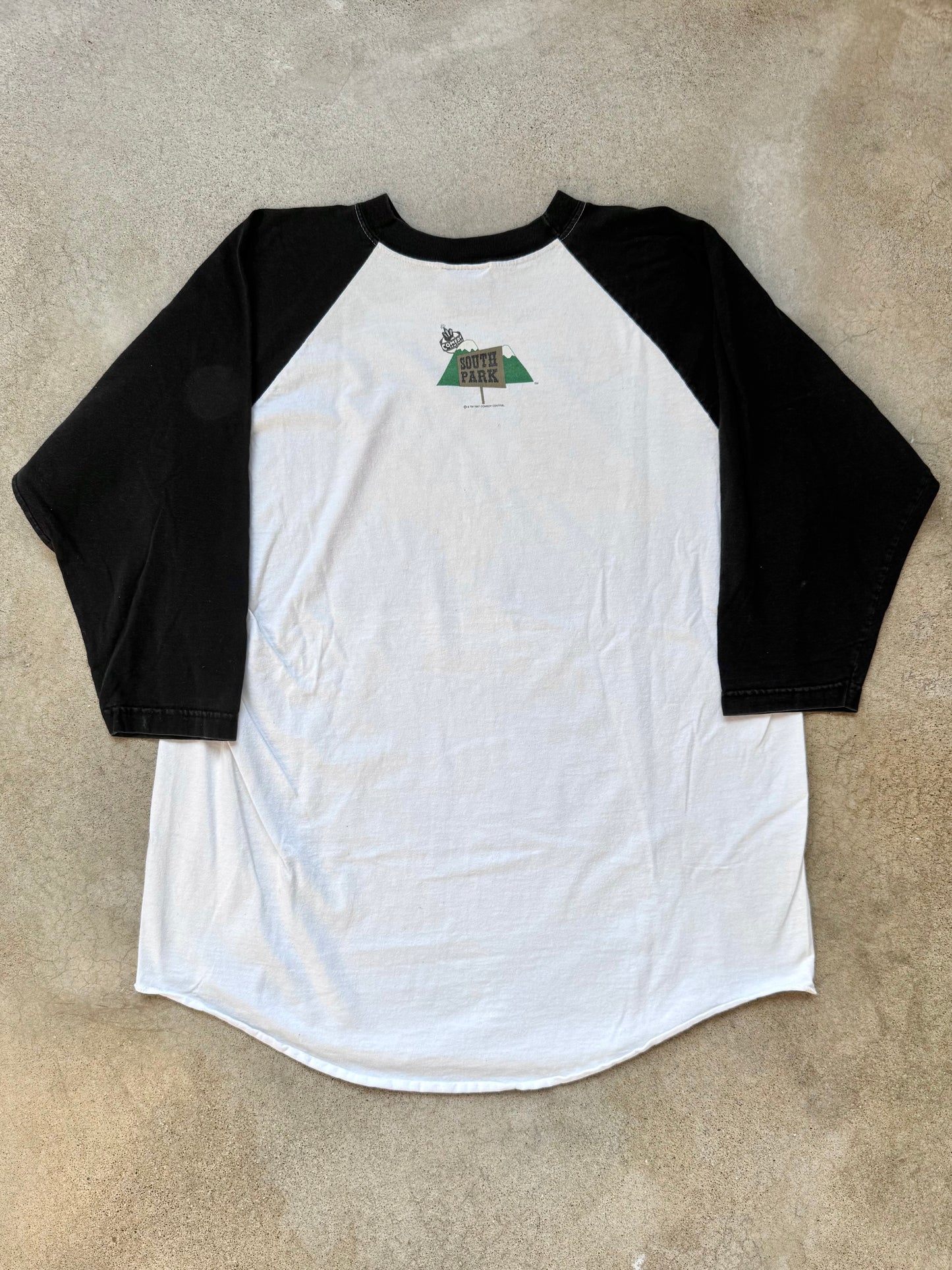 Vintage 1997 Stanley DeSantis South Park “They Killed Kenny!” Raglan Baseball Tee | XL
