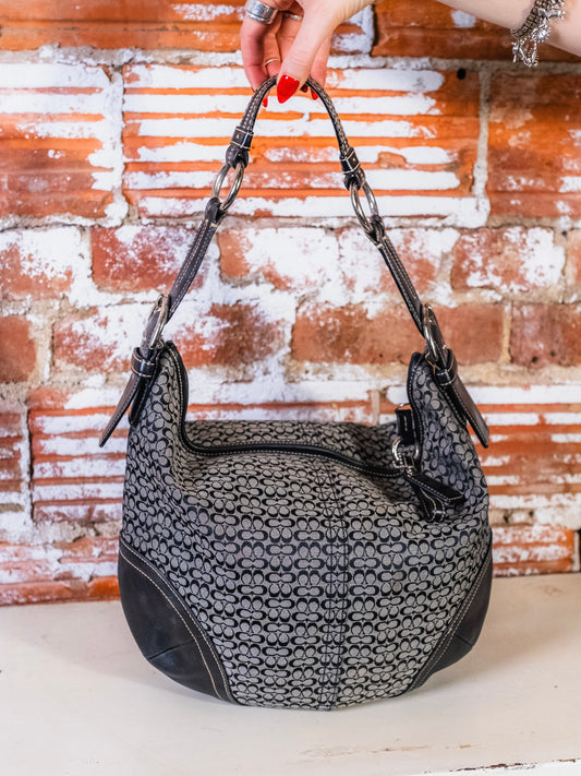 Vintage Coach Black Soho Signature Hobo Shoulder Bag | Style No. 1461