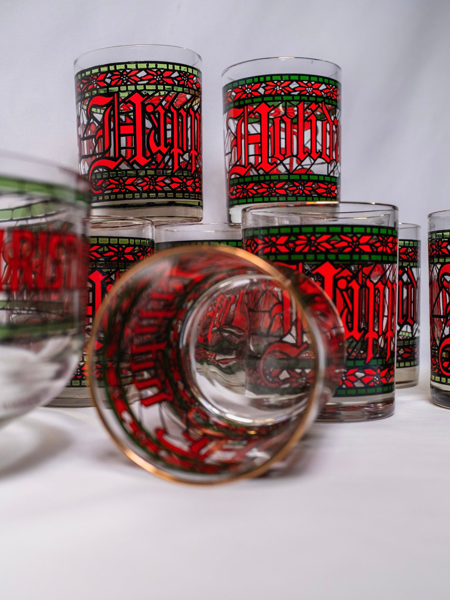 Vintage 1970s Houze Merry Christmas | Happy Holidays Punch Bowl Set