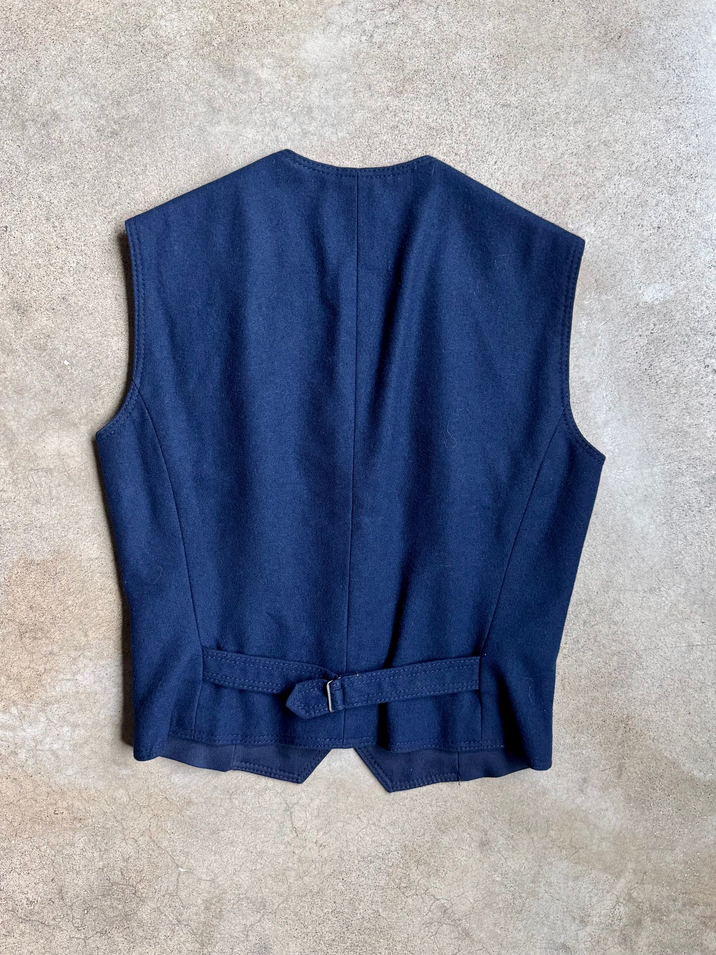 Vintage Hand-Tailored Pendleton Navy Blue Wool Vest | XS/S