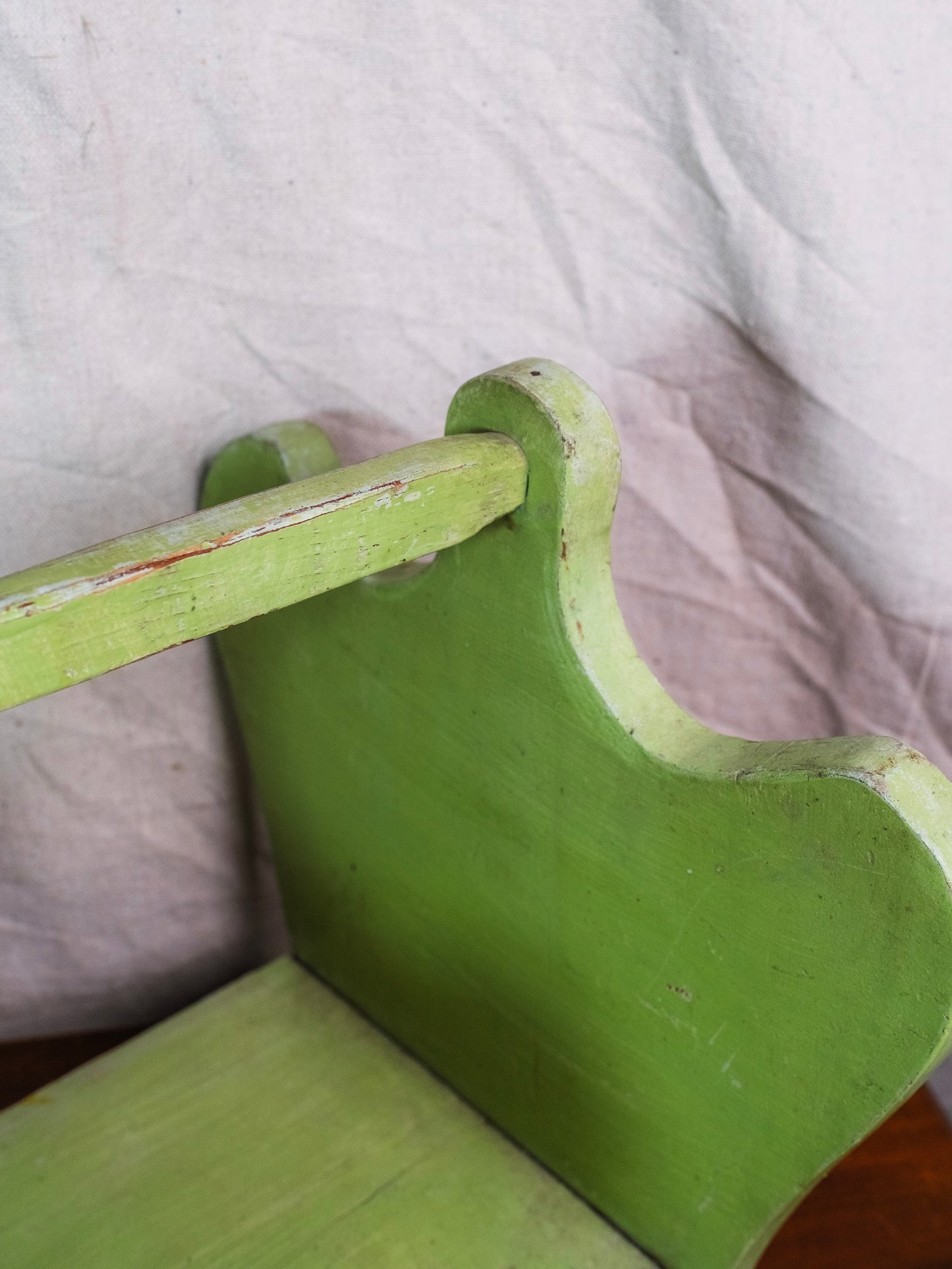 Vintage 1940s Green Wood Firewood Holder