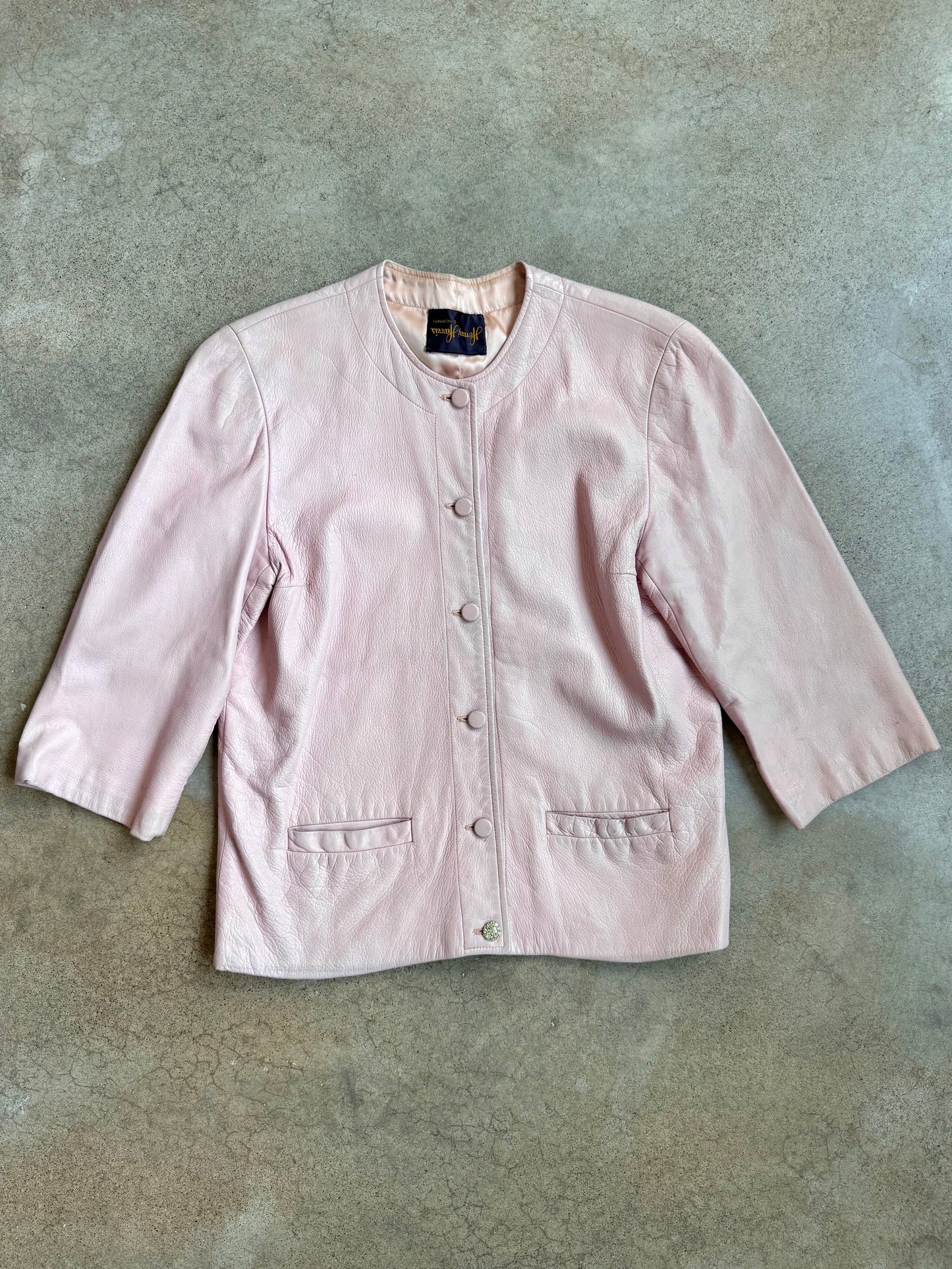 Vintage Henry Harris Pink Faux Leather Jacket | Small