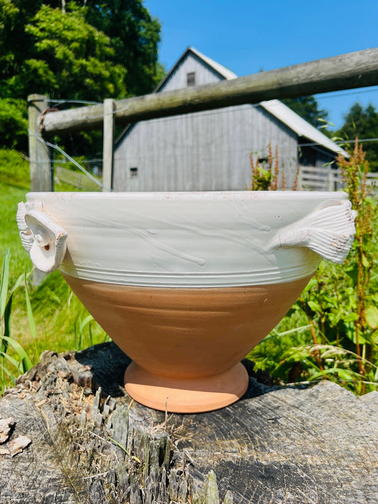 Italian Two-Tone Ceramic Rustic Decorative Bowl