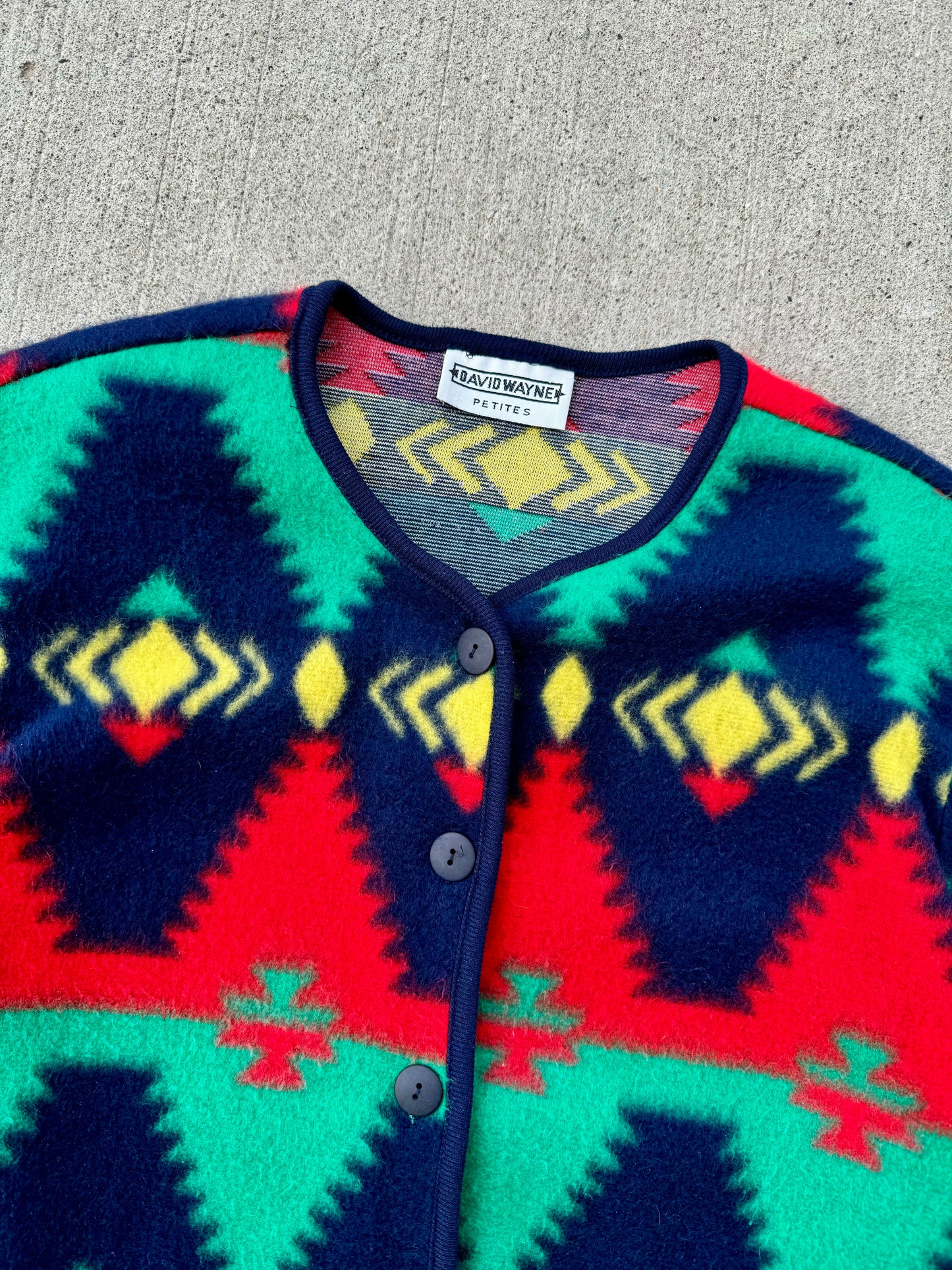 Vintage 1980s David Wayne Southwestern Fleece Jacket | M/L