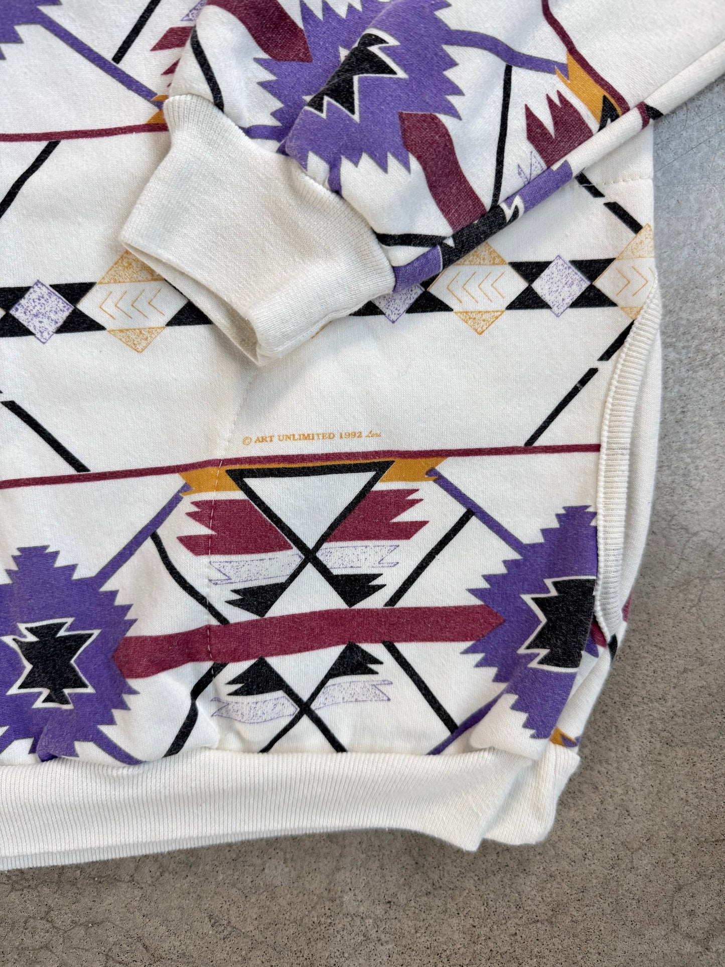 Vintage 1990s Art Unlimited Alaska Southwestern Henley Sweatshirt | Large