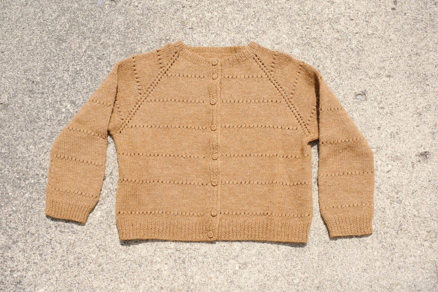 Vintage 1950's Handmade Tan Cardigan