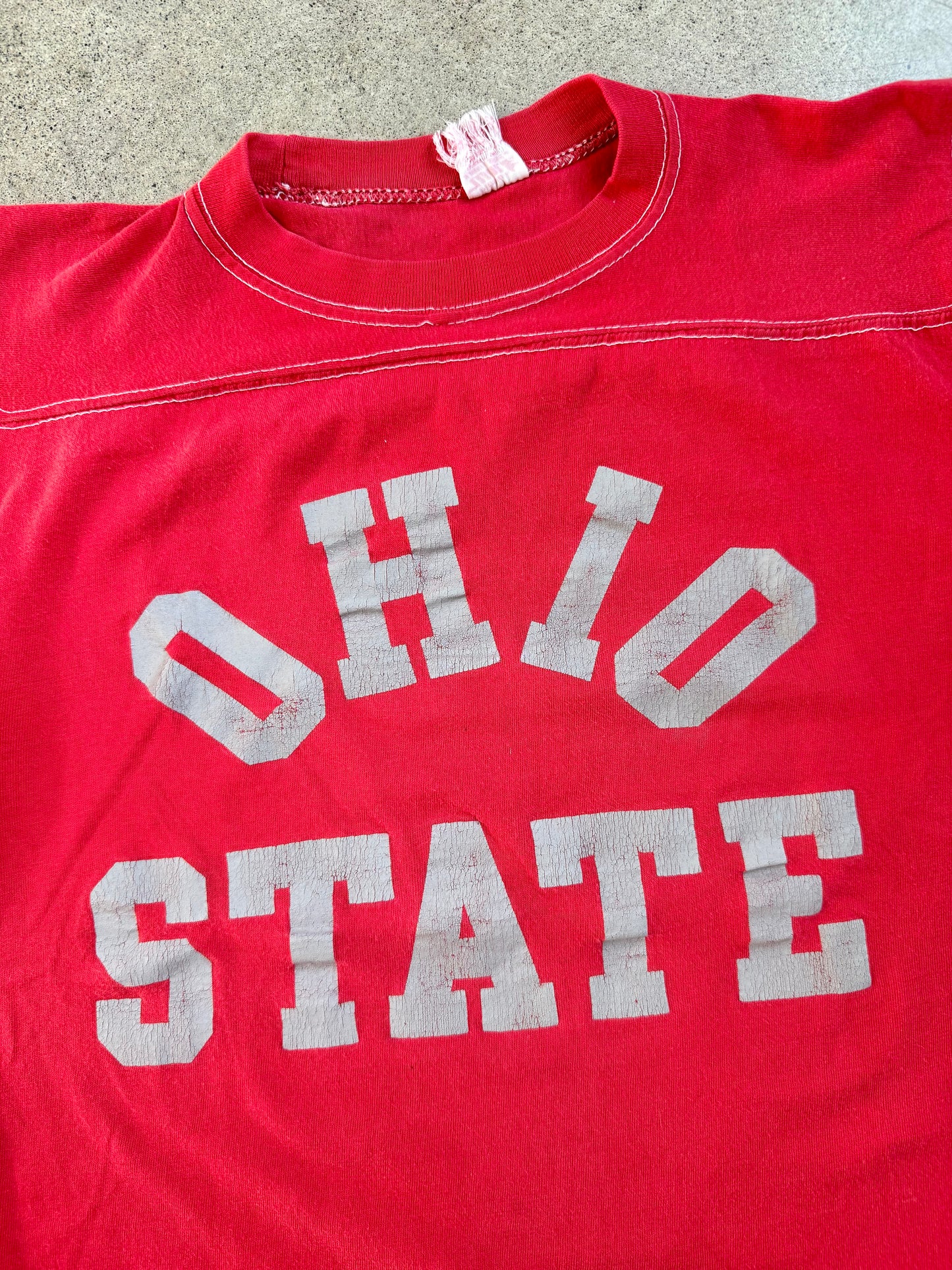 Vintage 1970s H. Wolf & Sons Red Ohio State Athletic Tee | S/M