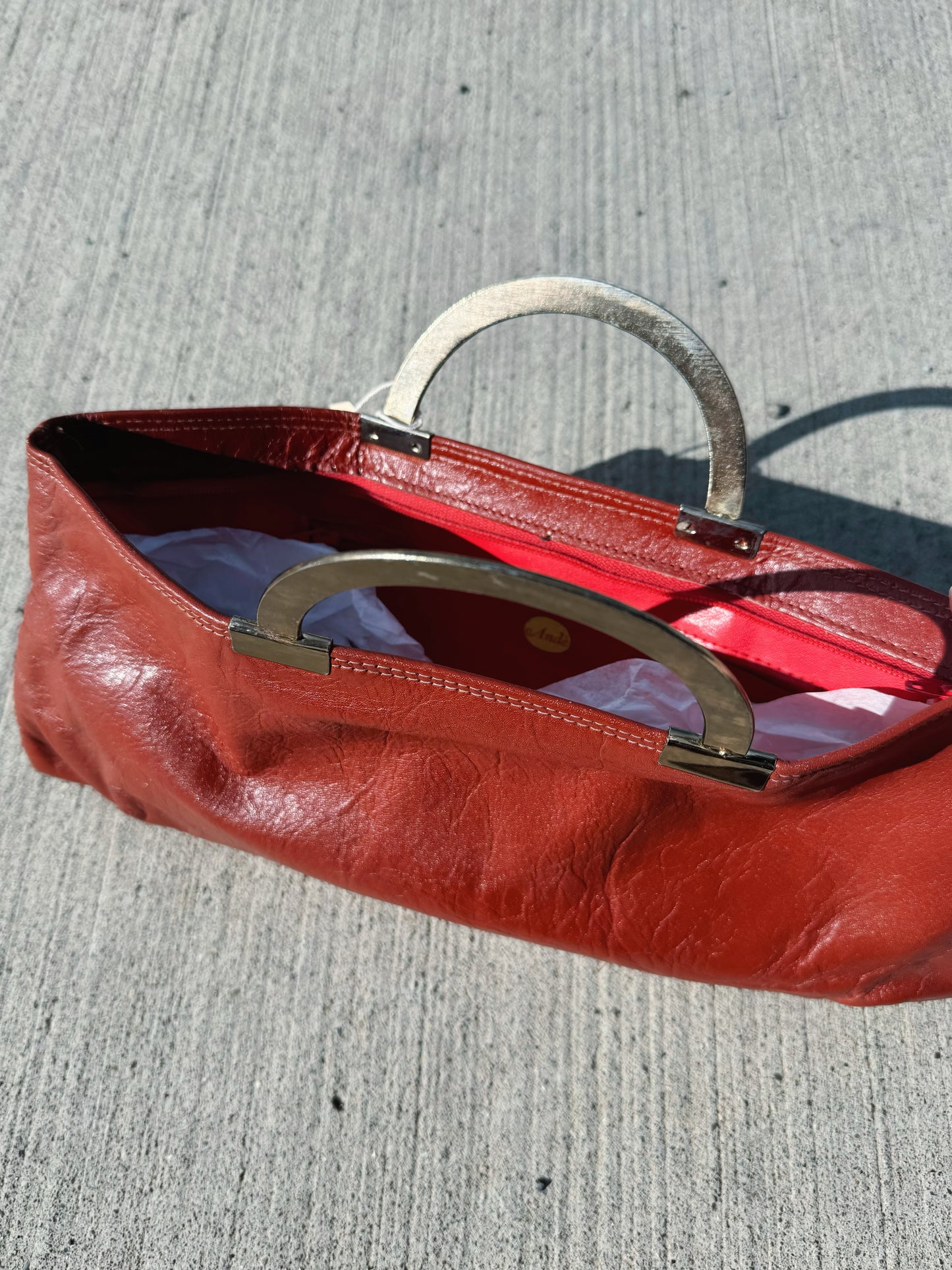 Vintage 1960s Andé Red Leather Handbag