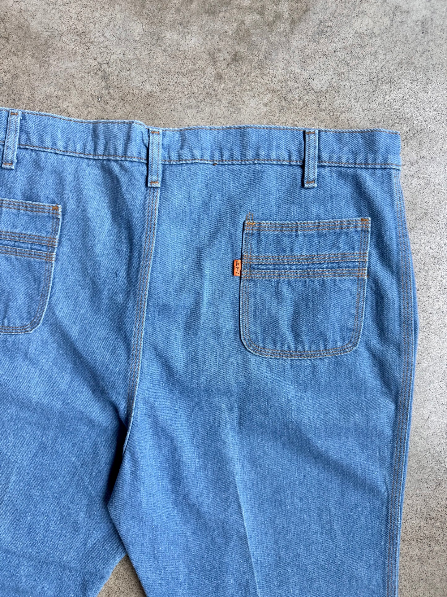 Vintage 1970s Levi's for Men Orange Tab Flared Leg Jeans | Waist 42”