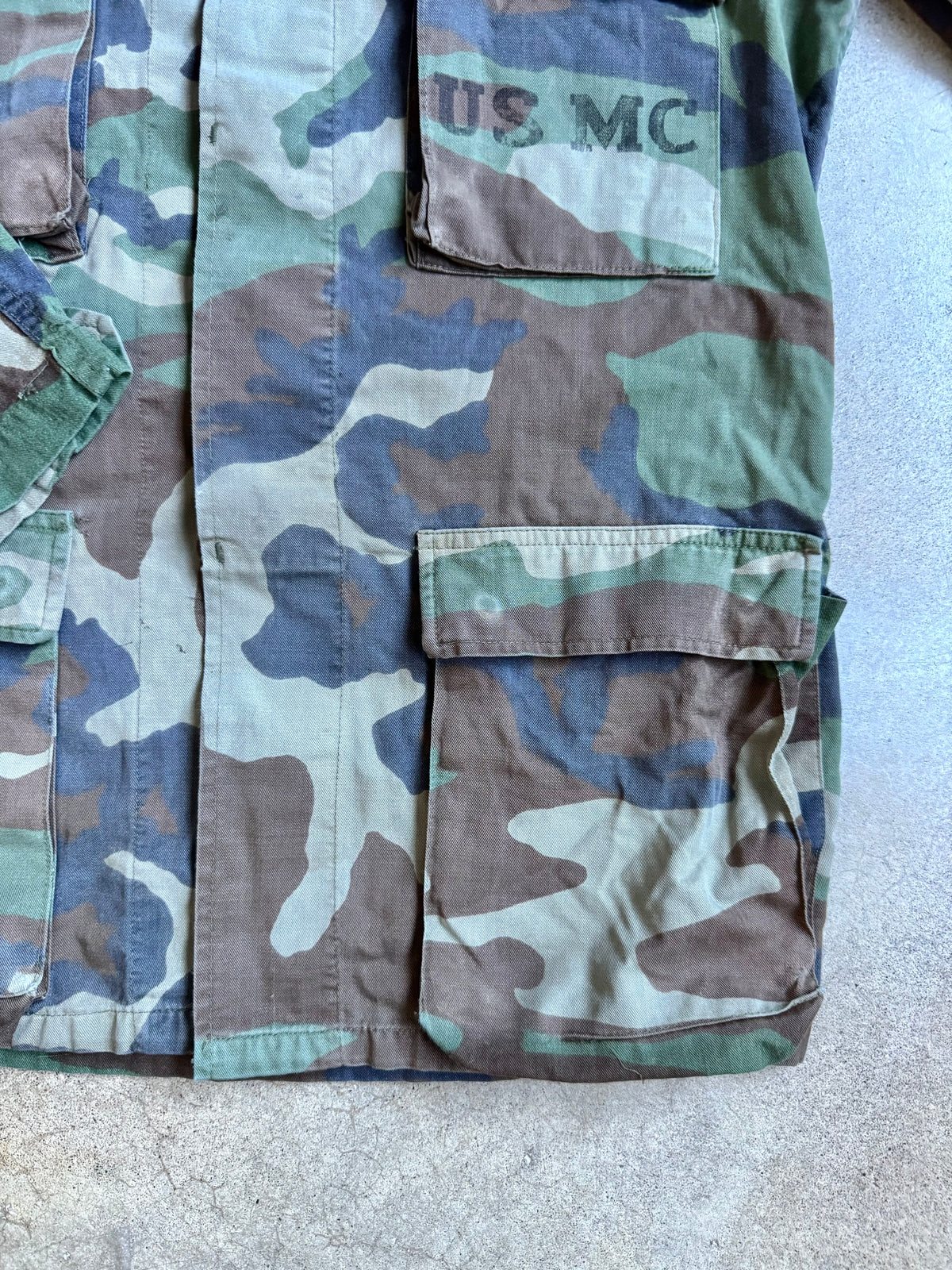 Vintage USMC Military Woodland Camo BDU Combat Jacket | S/M