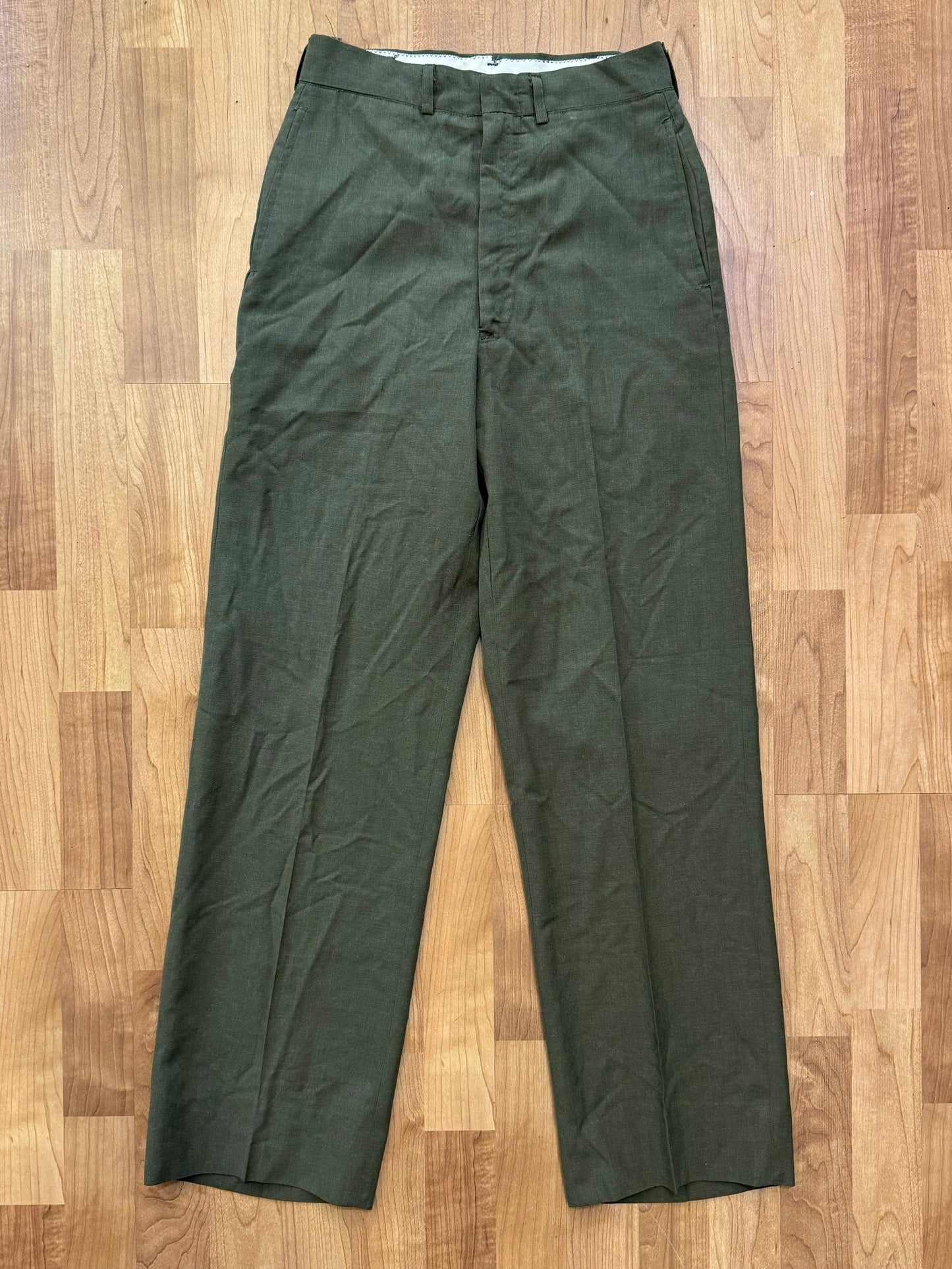 Vintage Military Wool Blend Green Trousers | Waist 28”