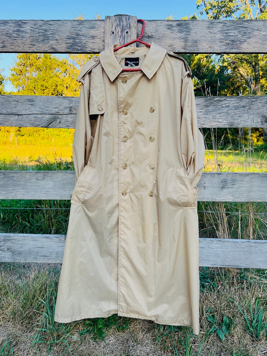 Vintage 1980s Lazarus Lightweight Nylon Trench Coat