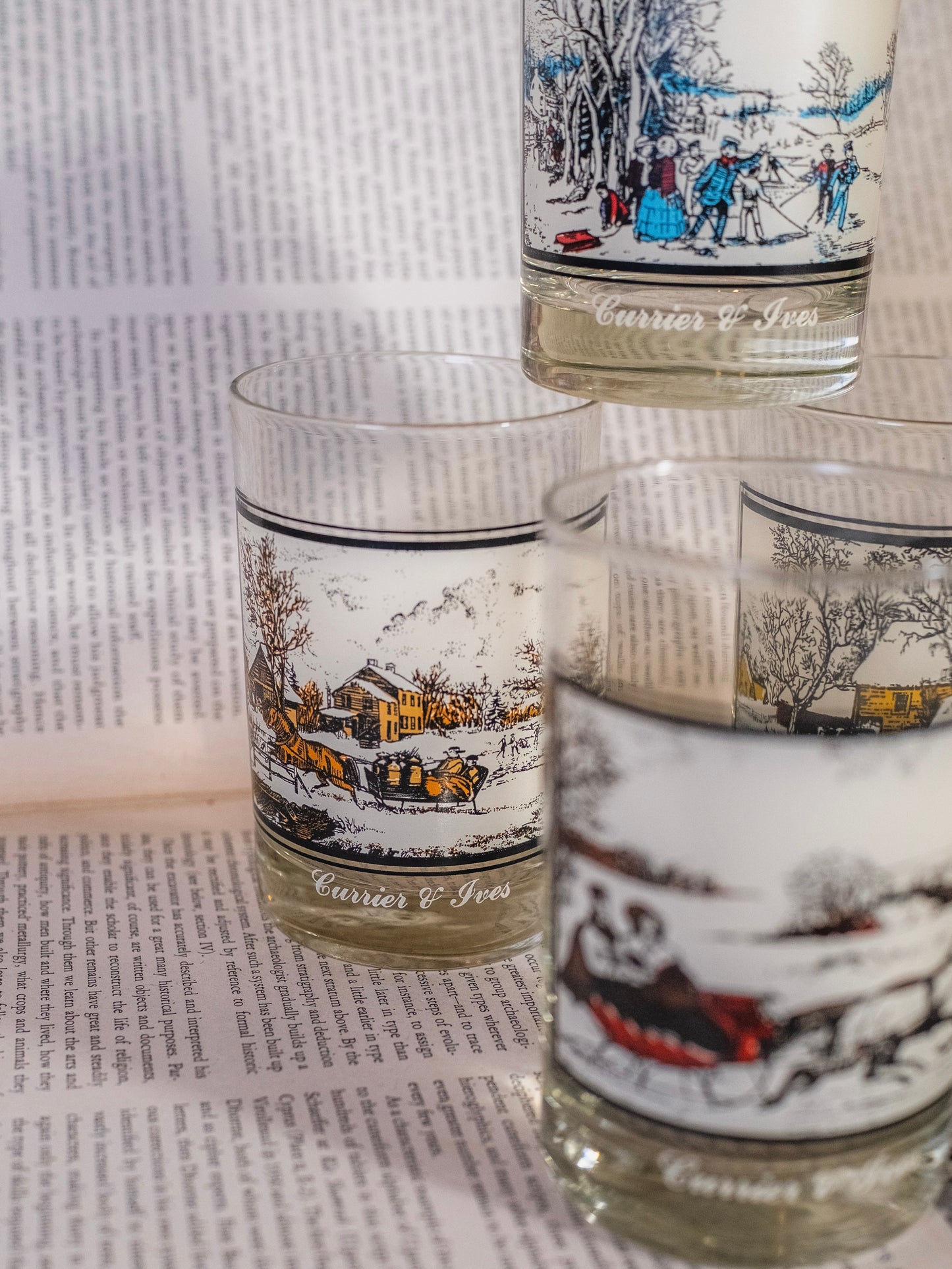 Vintage 1978 Currier & Ives Arby’s Collector’s Series Glasses | Set of 4