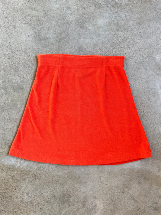 2000s New York Style Orange Terrycloth Mini Skirt | Medium
