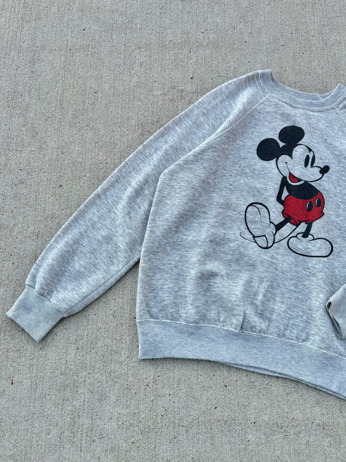 Vintage 1980s Mickey Mouse Raglan Sweatshirt | Large