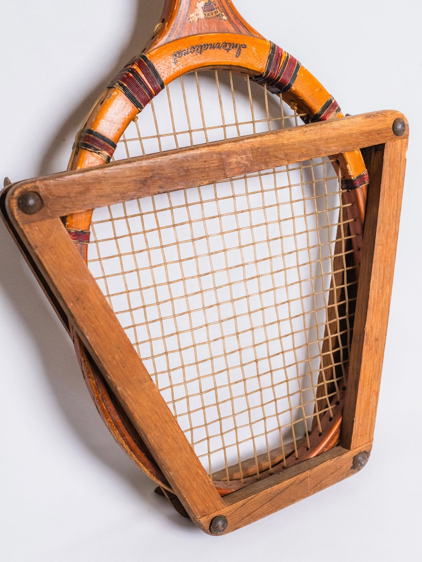 Vintage 1920’s Dunlop Maxply International Wooden Tennis Racket w/ Head Press