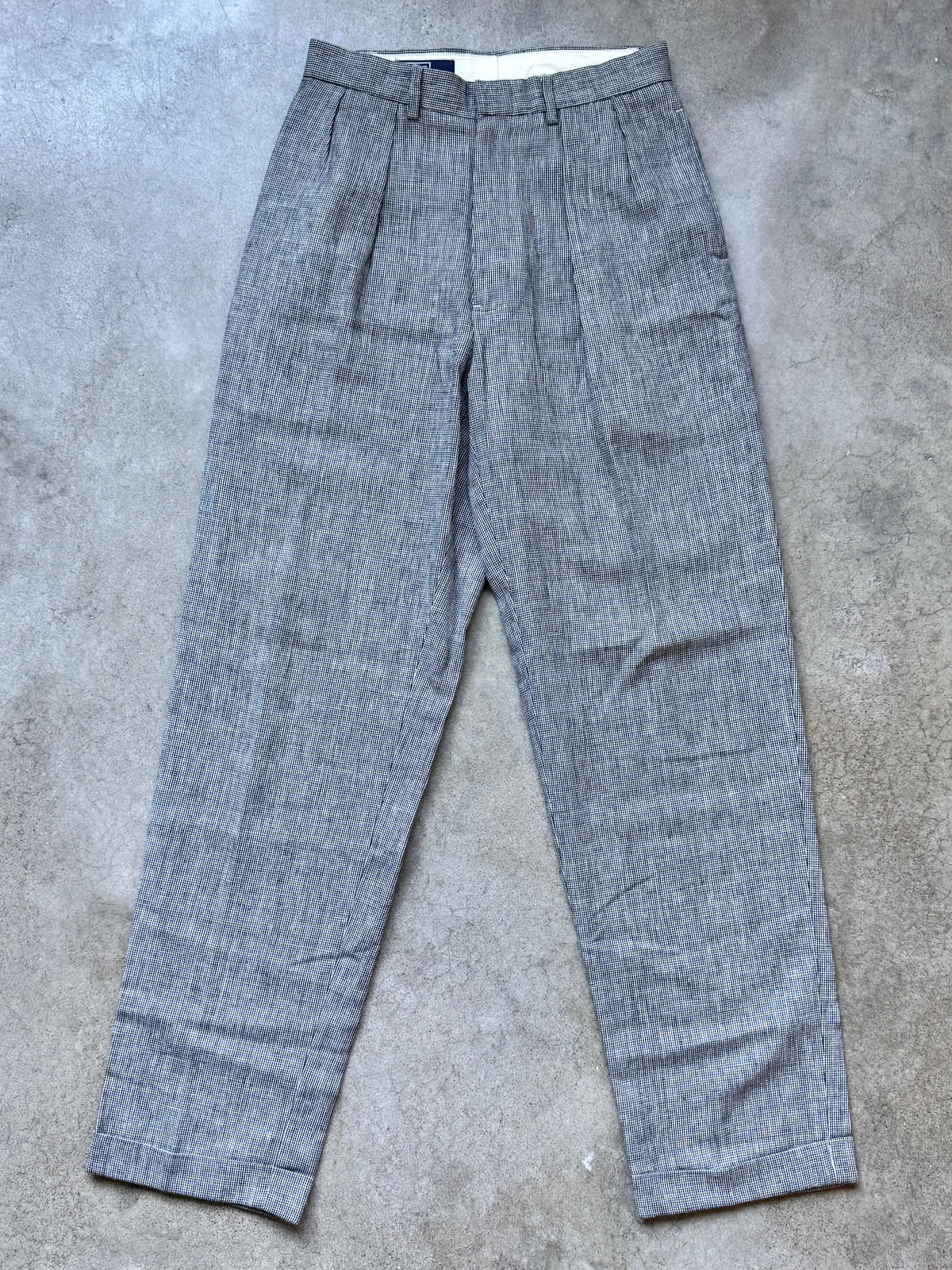 Vintage 1980s/90s Polo Ralph Lauren Houndstooth Pleated Trousers | 32x34