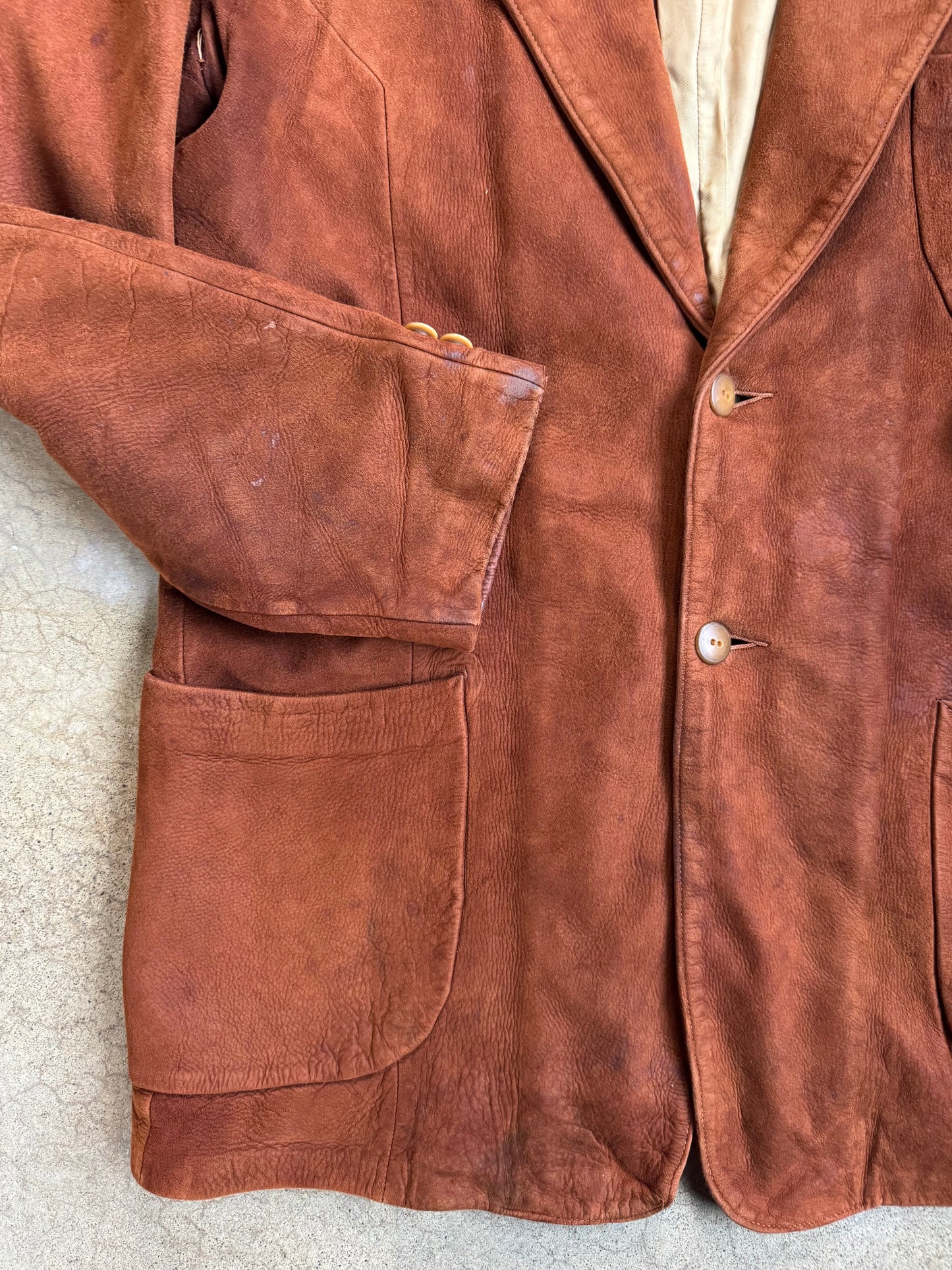 Vintage 1940s Styled by Scully Brown Suede Suit Jacket | 38