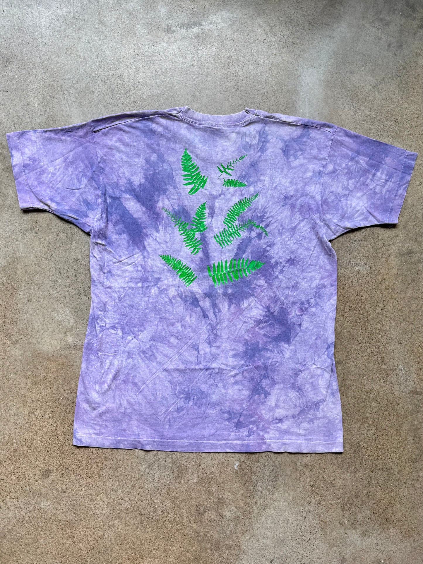 Vintage 1992 Purple Tie Dye “Dancing Figures” Artist Illustration Graphic Tee | XXL