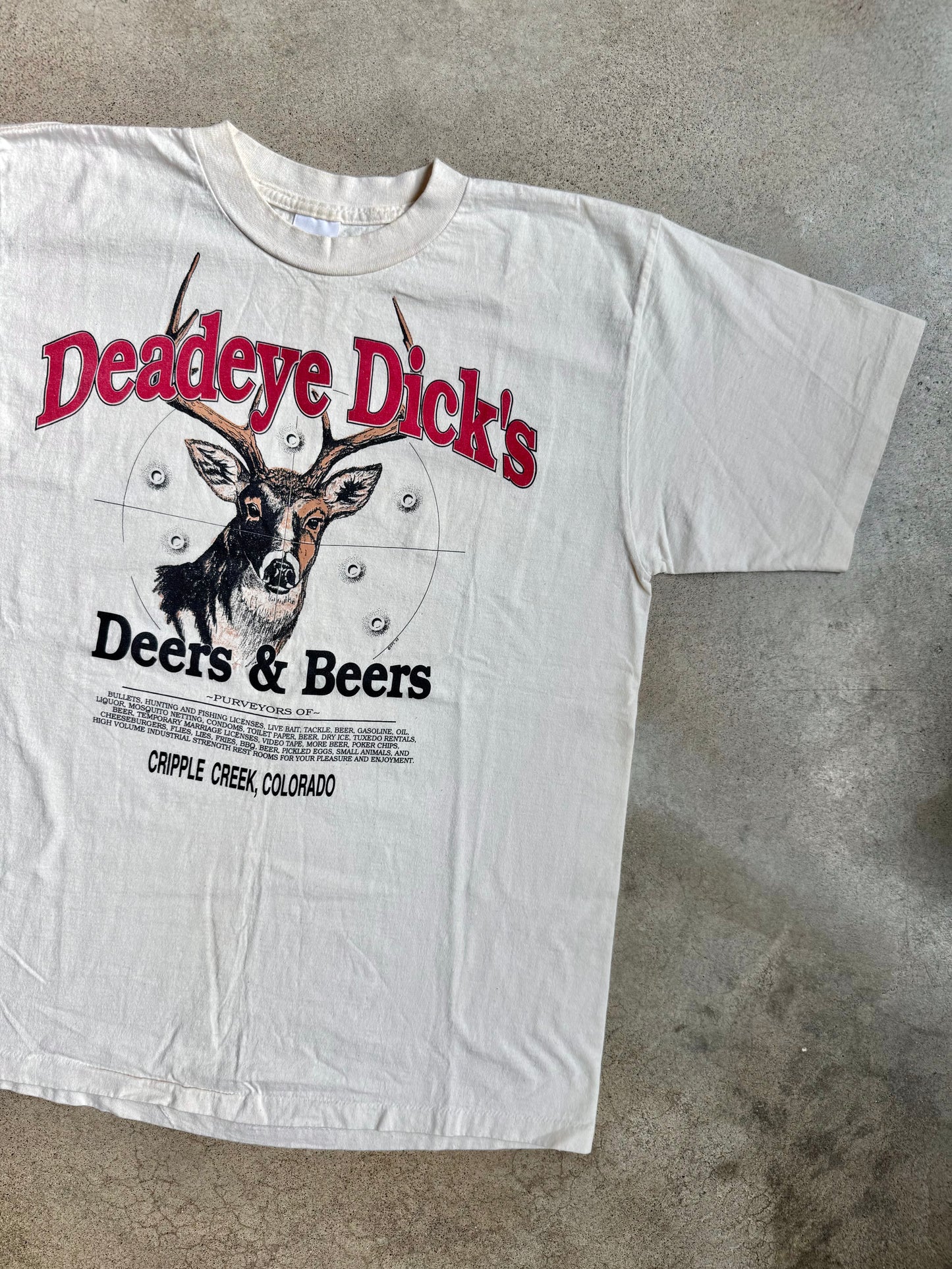 Vintage 1990s Deadeye Dick’s “Deers & Beers” Graphic Tee | Large