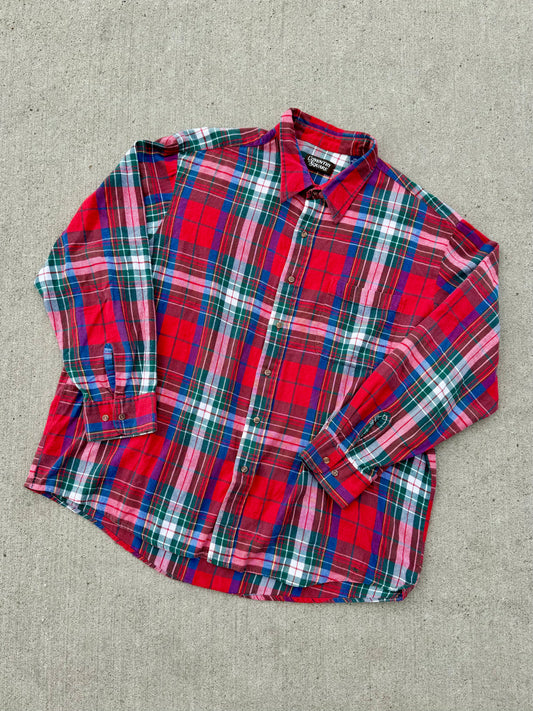 Vintage Coventry Square Red Plaid Flannel Shirt | XXL