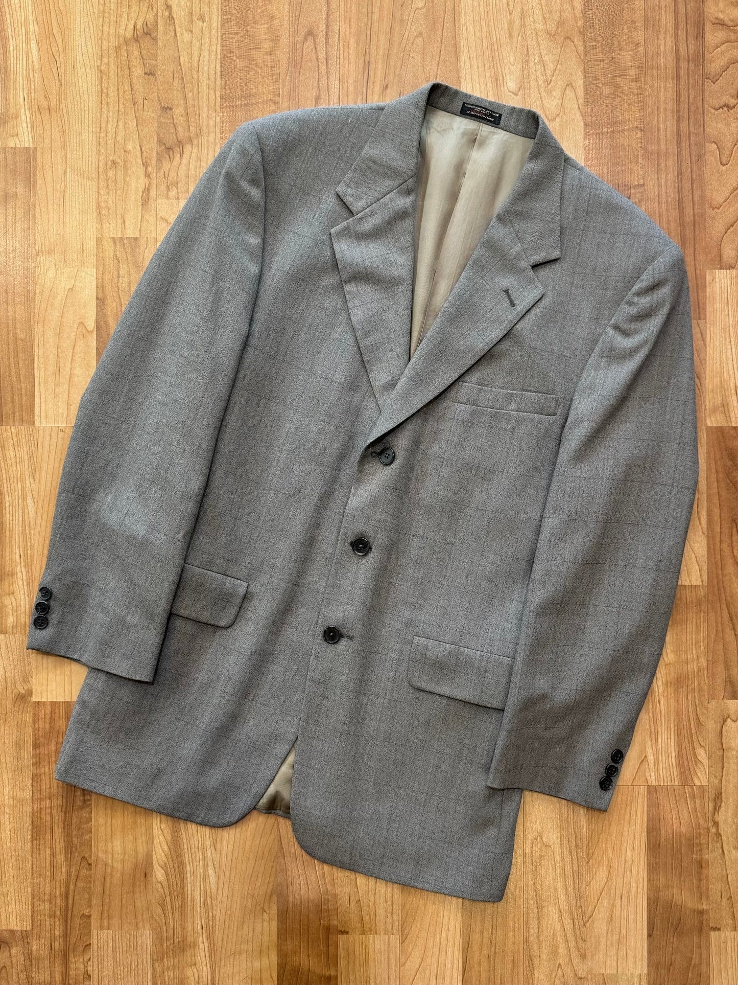 Vintage La Mar Mens Grey Wool Suit | Medium