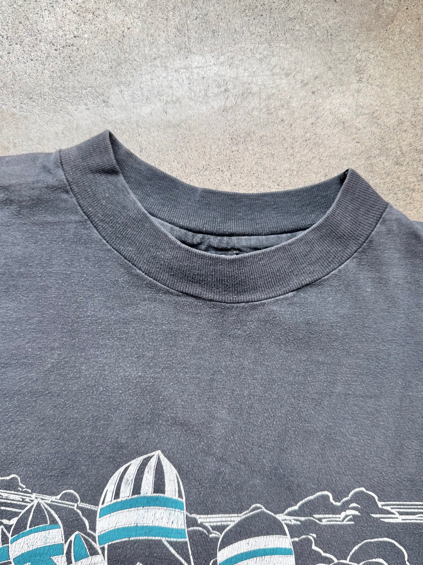 Vintage Sun-Bleached Waikiki Yacht Club Graphic Tee | Small