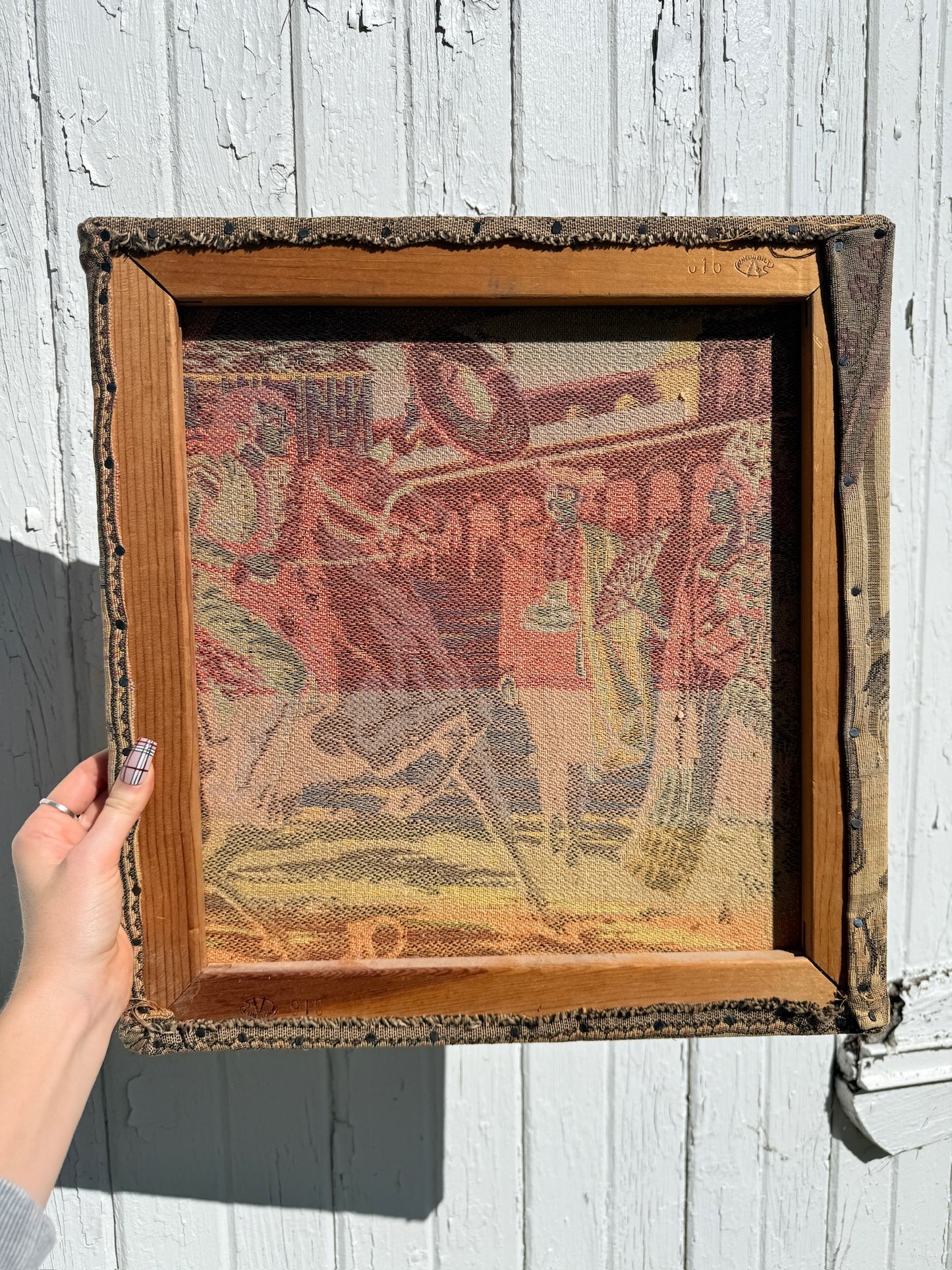 Vintage 1970s Mexico Streetscape Tapestry Art