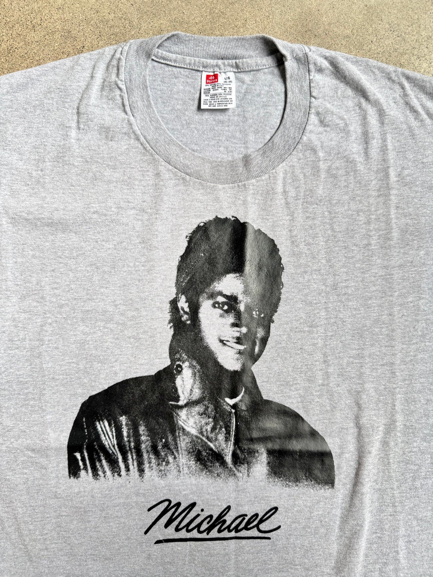 Vintage Grey Michael Jackson Graphic Tee | Large