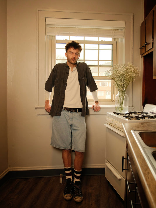 Vintage Tony Alamo of Nashville Grey Cotton Short Sleeve Utility Shirt | Large