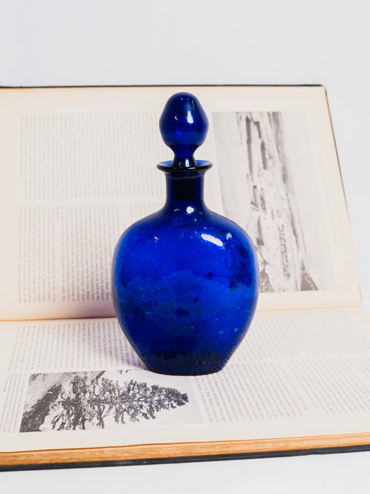 Antique 19th Century Cobalt Blue Glass Decanter w/ Stopper