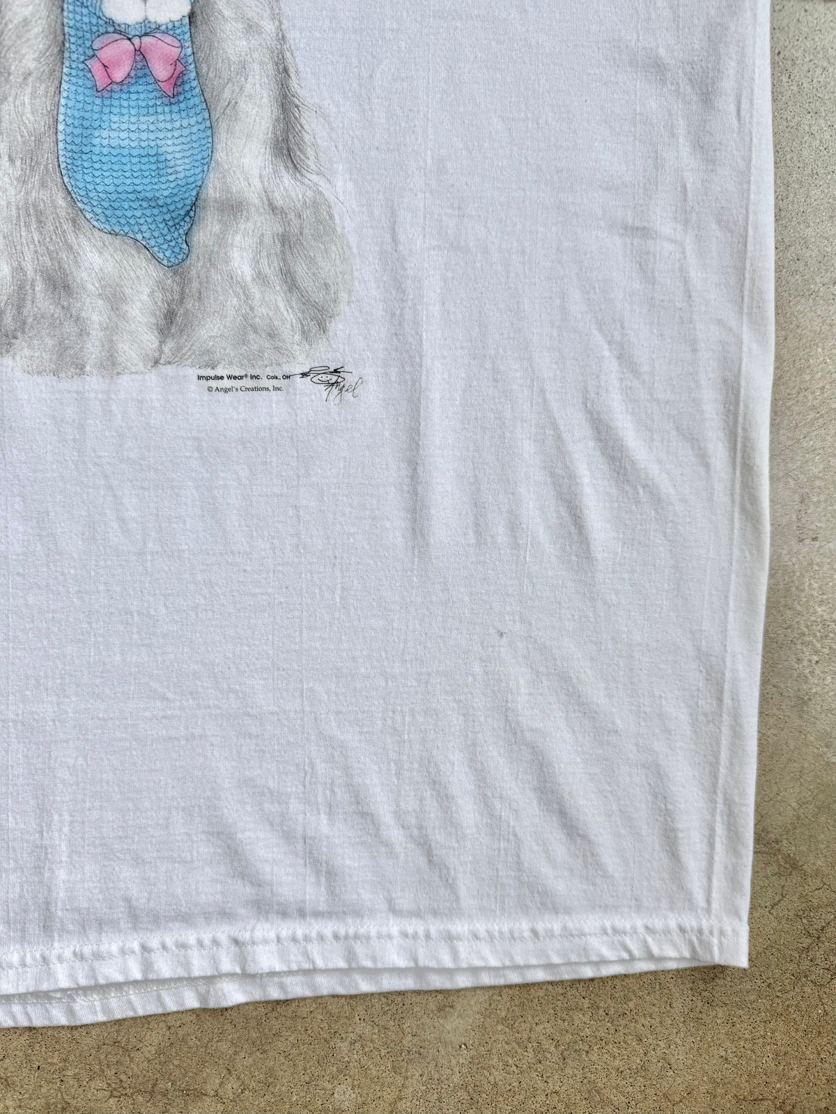 Vintage 1990s Angel Creations Dog & Kitten Graphic Tee | XL