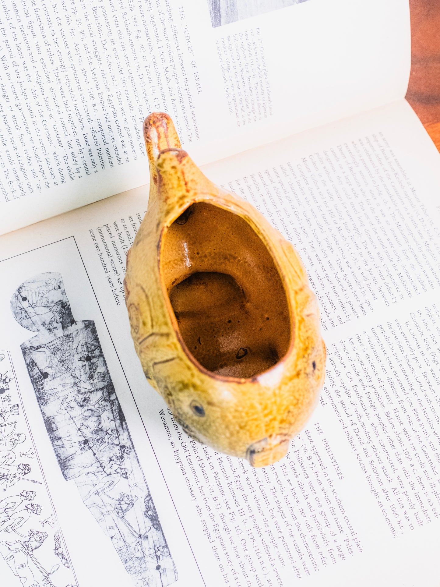 Vintage 1950s MCM Ceramic Yellow Fish Planter