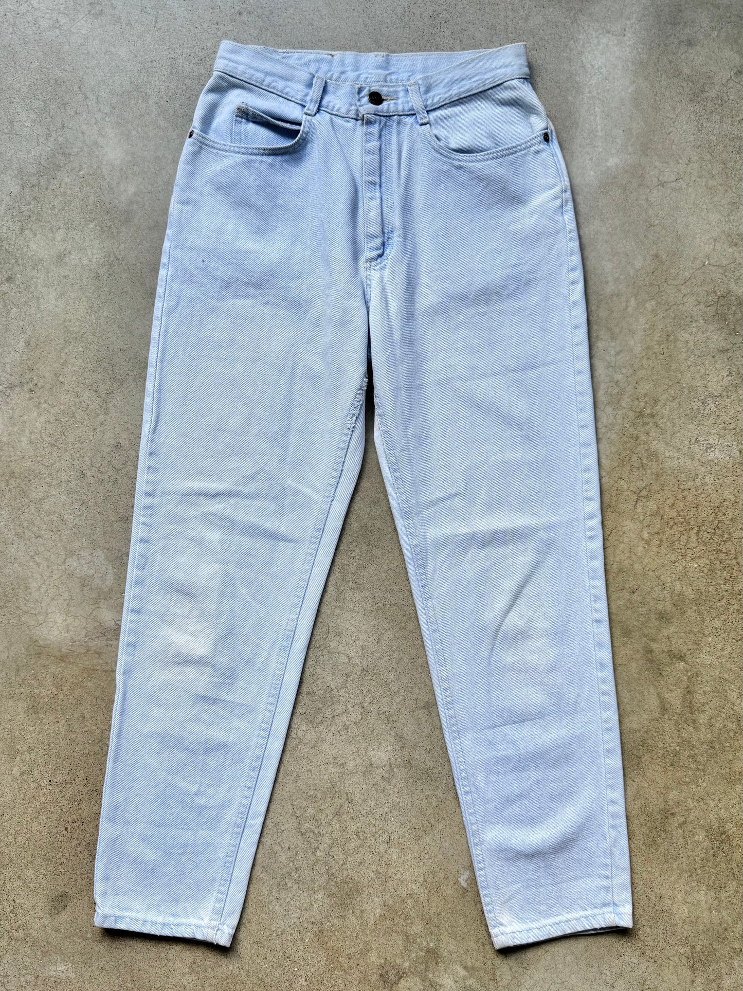 Vintage 1980s Lee Bleached Light Wash High-Waisted Jeans | Waist 28”