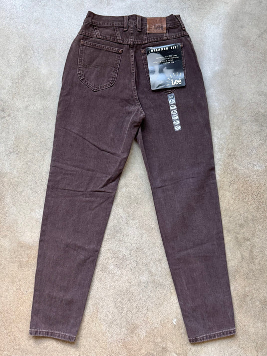 Vintage 1990s Deadstock Lee Riveted Brown High-Waisted Jeans | Waist 26”