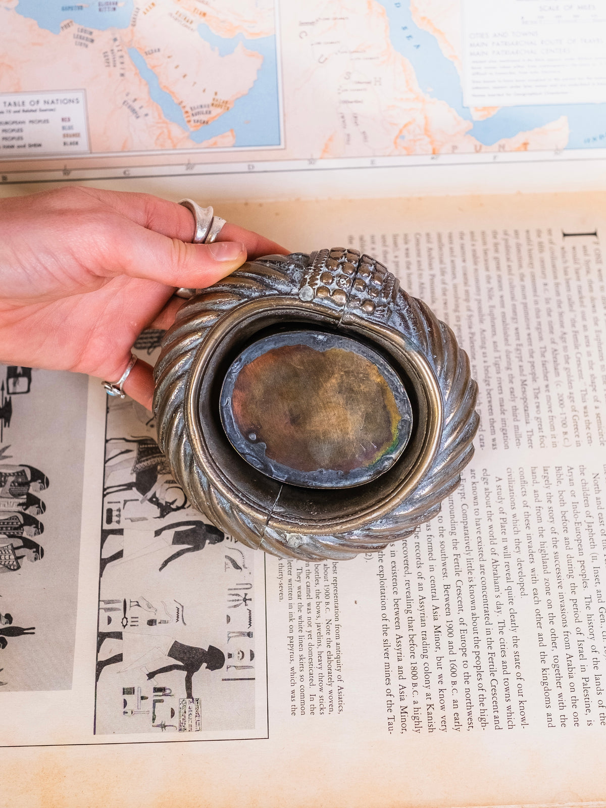 Antique Silver & Brass African Bangle Bowl