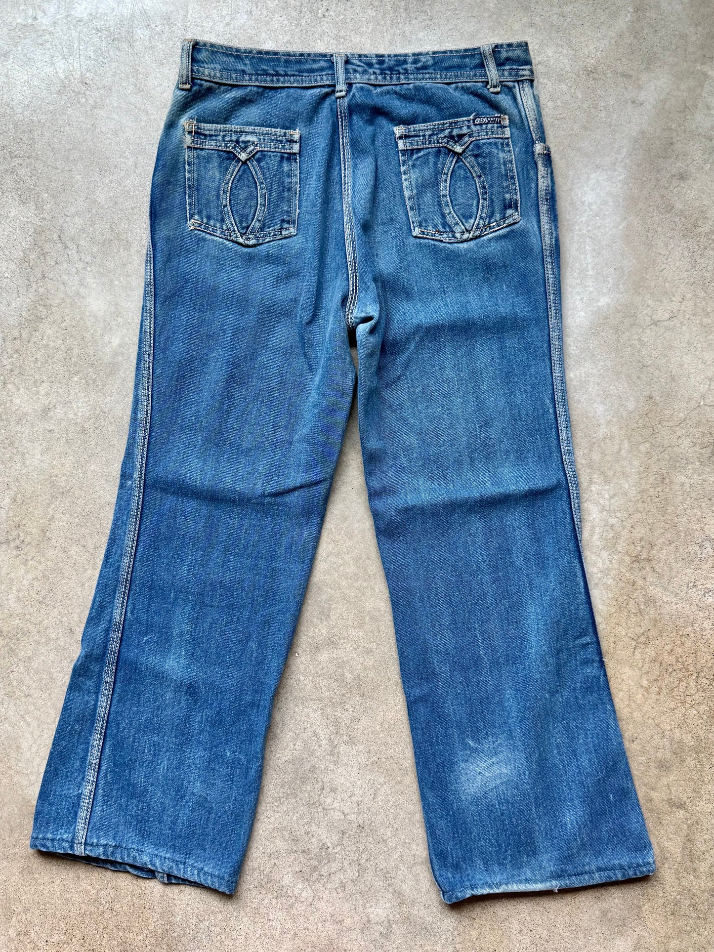 Vintage 1970s American Graffiti Faded Bootcut Flare Jeans | Waist 31”