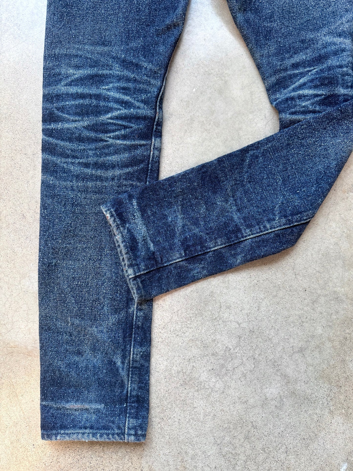 Pure Blue Okayama Denim Japanese Selvedge 18oz Kakishibu Faded Jeans | Waist 30”