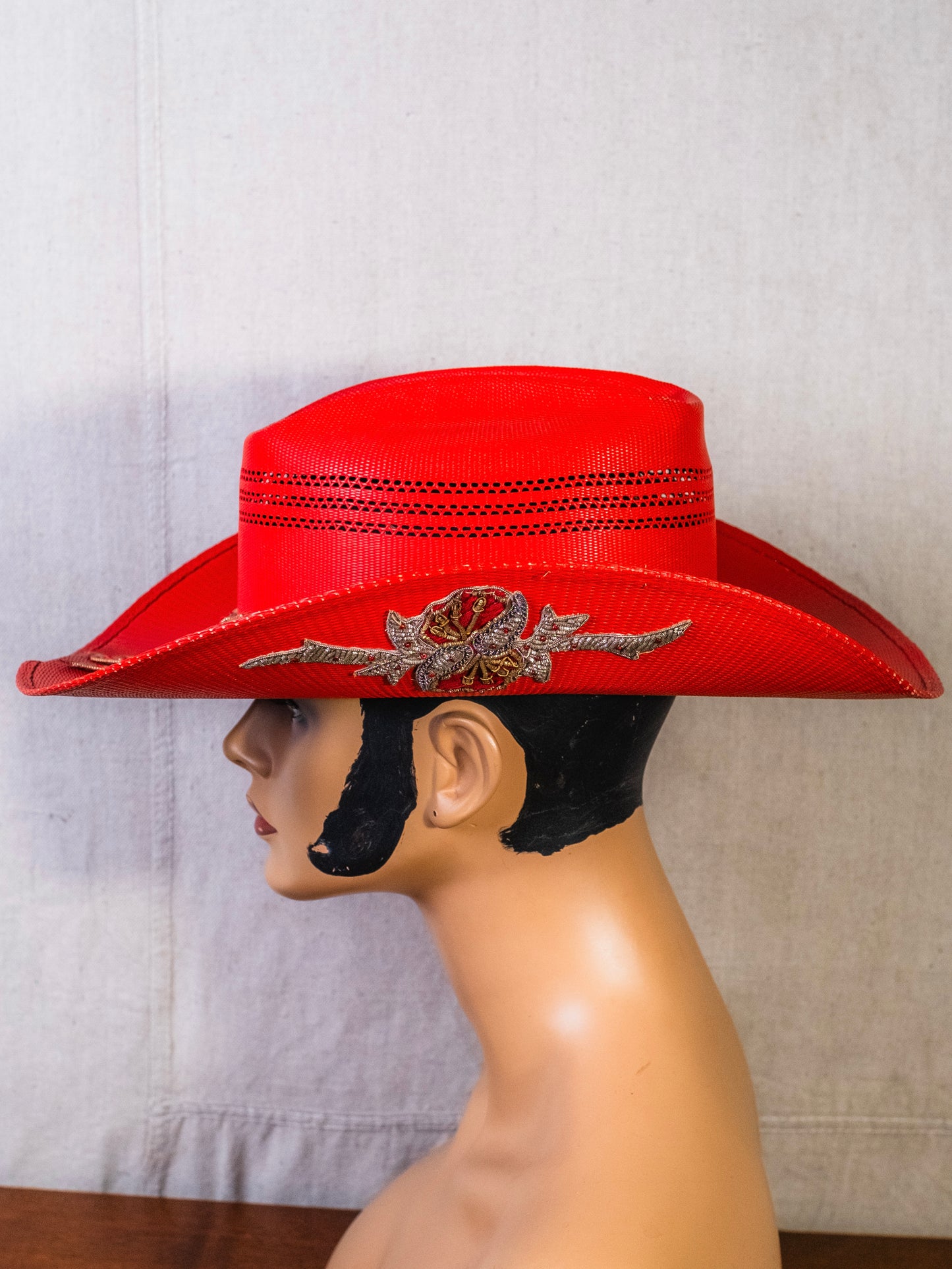 Vintage 1950s Robert E. Downing U-Rollit Red Barrel Racer Cowgirl Hat