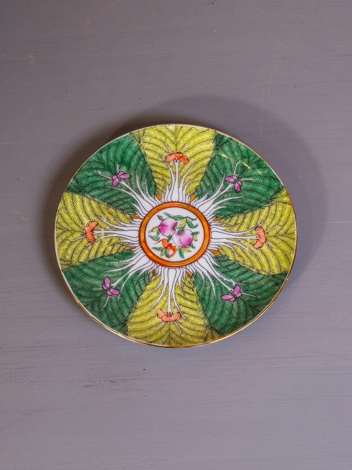 Vintage Chinese Famille Verte “Bok Choy” Porcelain Plate