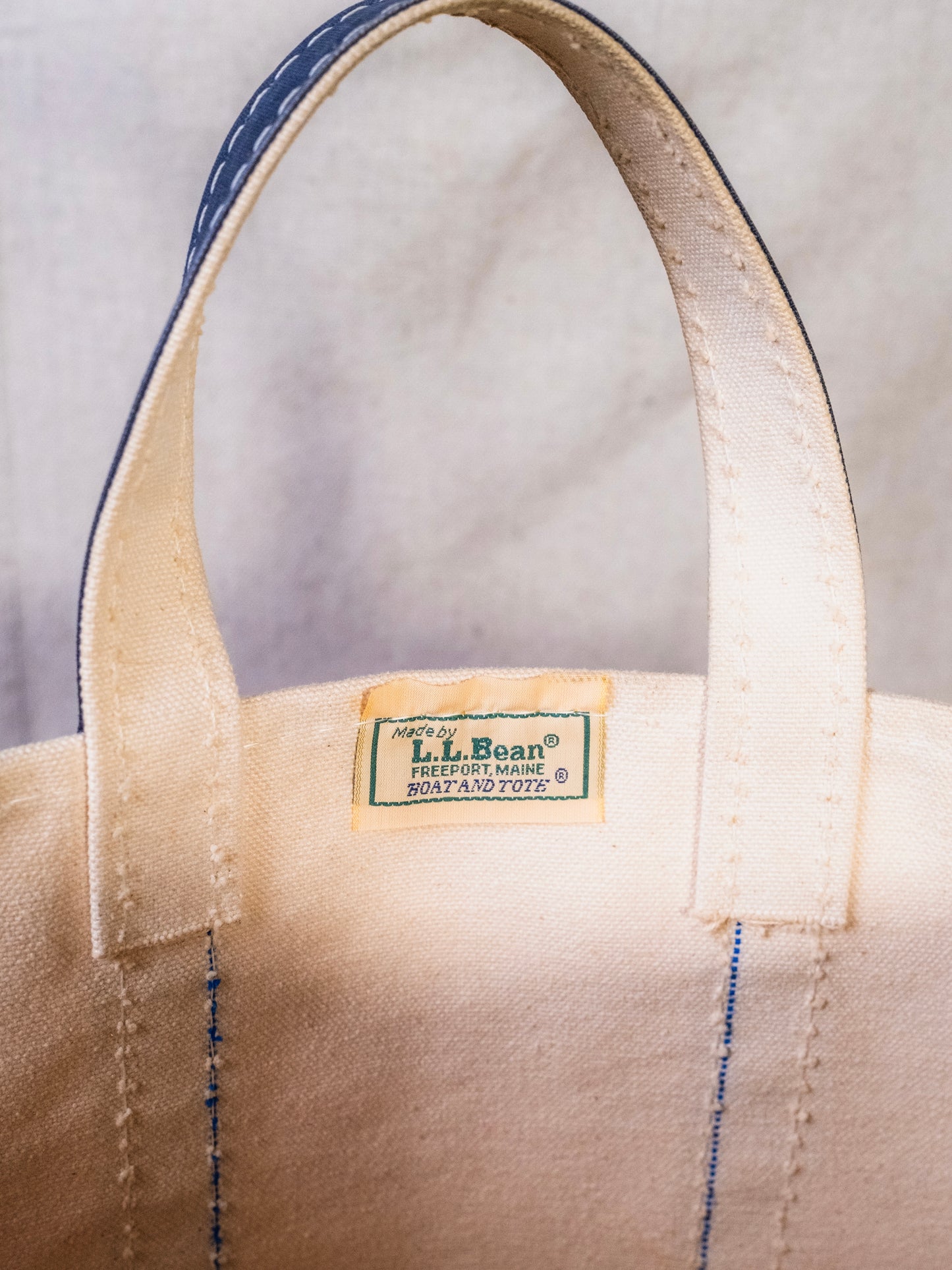 Vintage 1970’s/80’s L.L. Bean Navy Trim Canvas Boat & Tote Bag