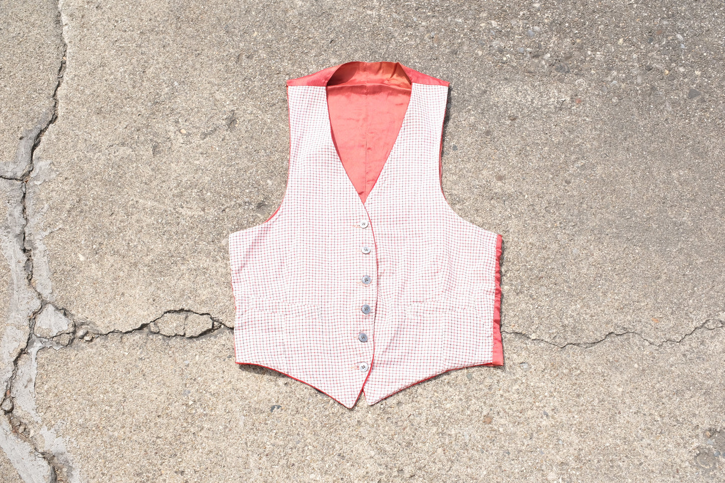 Vintage Reversible Red Plaid Vest