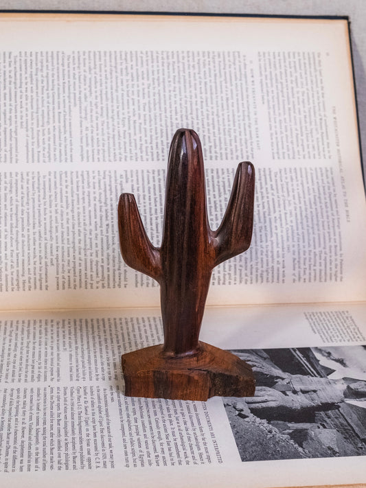 Vintage 1960s Ironwood Hand-Carved Cactus